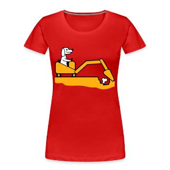 Hund Knochen Vergraben Bagger Buddeln Cool Baggern - Frauen Premium Bio T-Shirt - Rot - Vorne - Mia (176cm)