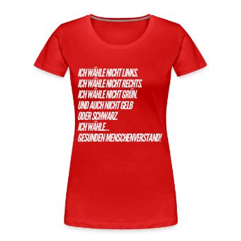Funny Saying - ELECTIONS - Women's Premium Organic T-Shirt - red - Front - Mia (176cm)