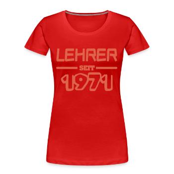 Enseignant Enseignant 1971 - T-shirt bio Premium Femme - rouge - Devant - Mia (176cm)