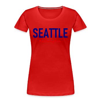 Seattle - Washington - USA - United States - Frauen Premium Bio T-Shirt - Rot - Vorne - Mia (176cm)