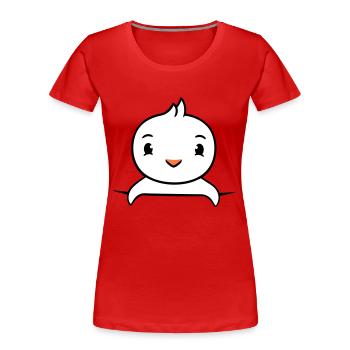 Ente Hemdtasche Tasche unterwegs hinter Zaun süß - Frauen Premium Bio T-Shirt - Rot - Vorne - Mia (176cm)