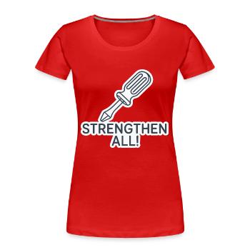 ALLE STÄRKEN - Frauen Premium Bio T-Shirt - Rot - Vorne - Mia (176cm)