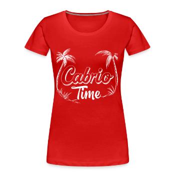 Cabrio Time Cooler Dire Cabriolet Palmiers Été - T-shirt bio Premium Femme - rouge - Devant - Mia (176cm)