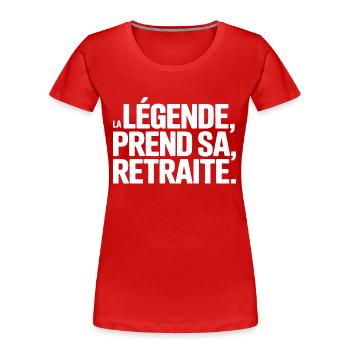 The legend retires - Women's Premium Organic T-Shirt - red - Front - Mia (176cm)