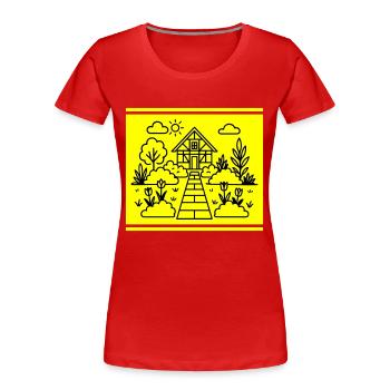 Schrebergarten Garten Natur - Frauen Premium Bio T-Shirt - Rot - Vorne - Mia (176cm)