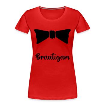 fliege braeutigam - Frauen Premium Bio T-Shirt - Rot - Vorne - Mia (176cm)