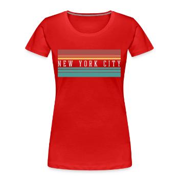 NYC: Perfektes Geschenk & Souvenir - Frauen Premium Bio T-Shirt - Rot - Vorne - Mia (176cm)