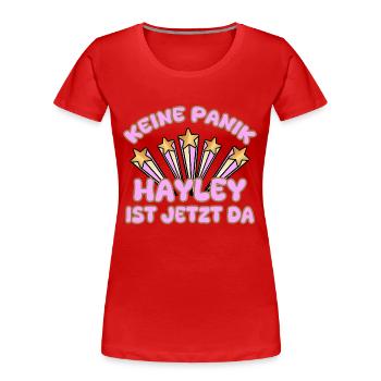 Hayley comme prénom de femme - T-shirt bio Premium Femme - rouge - Devant - Mia (176cm)