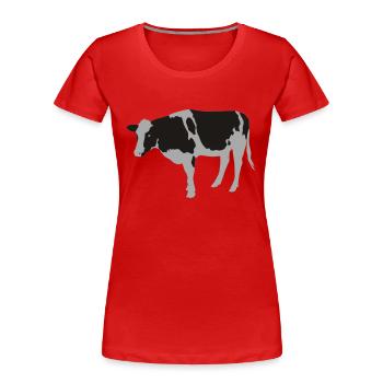 cow - Frauen Premium Bio T-Shirt - Rot - Vorne - Mia (176cm)