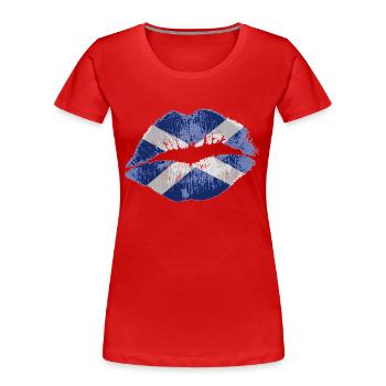 Kiss (Schottland / Ecosse) - T-shirt bio Premium Femme - rouge - Devant - Mia (176cm)
