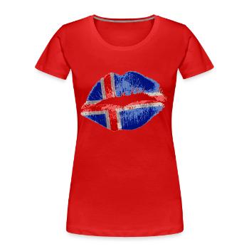 Kiss (Iceland / Iceland) - Women's Premium Organic T-Shirt - red - Front - Mia (176cm)