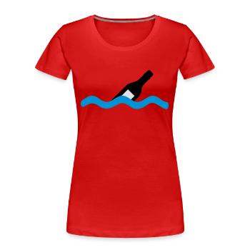 message dans une bouteille - T-shirt bio Premium Femme - rouge - Devant - Mia (176cm)