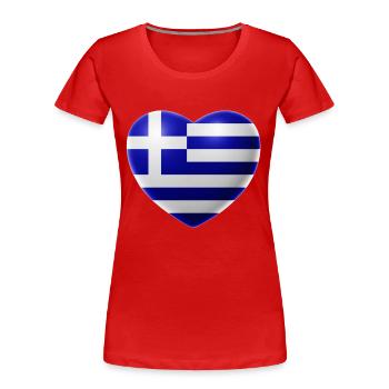 Herz (Griechenland / Ellas) - Frauen Premium Bio T-Shirt - Rot - Vorne - Mia (176cm)
