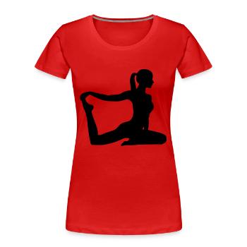 Fitness Pilates Aerobic - Women's Premium Organic T-Shirt - red - Front - Mia (176cm)