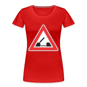 Road sign bridge - Women's Premium Organic T-Shirt - red - Front - Mia (176cm)