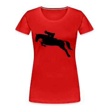 Cheval - T-shirt bio Premium Femme - rouge - Devant - Mia (176cm)