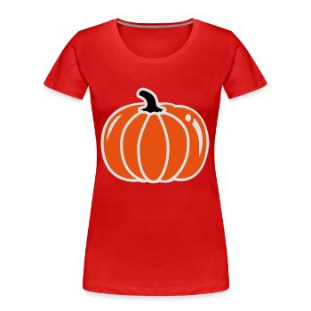 Pumpkin - Women's Premium Organic T-Shirt - red - Front - Mia (176cm)