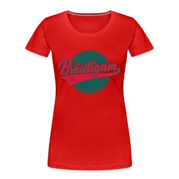 Marié - Bachelor - bachelorette party - JGA - T-shirt bio Premium Femme - rouge - Devant - Mia (176cm)