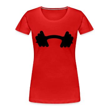 hantel - Frauen Premium Bio T-Shirt - Rot - Vorne - Mia (176cm)