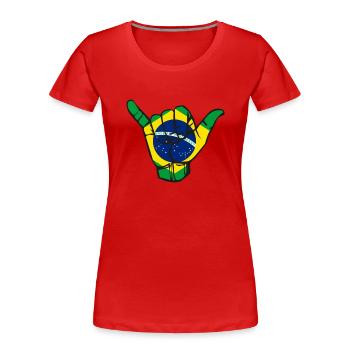 Hangloose, Brazilian Jiu-Jitsu, BJJ Shirt - Frauen Premium Bio T-Shirt - Rot - Vorne - Mia (176cm)