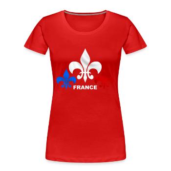 fleurs_de_lys_3 - Women's Premium Organic T-Shirt - red - Front - Mia (176cm)