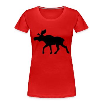 Elch - Frauen Premium Bio T-Shirt - Rot - Vorne - Mia (176cm)