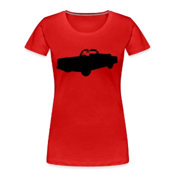 Lercabrio de voitures anciennes - T-shirt bio Premium Femme - rouge - Devant - Mia (176cm)