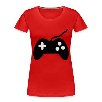 controller symbol - Frauen Premium Bio T-Shirt - Rot - Vorne - Mia (176cm)
