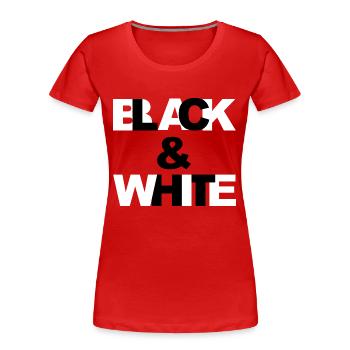 Black & White - Frauen Premium Bio T-Shirt - Rot - Vorne - Mia (176cm)
