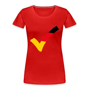 Hook Germany black-red-gold Check BRD - Women's Premium Organic T-Shirt - red - Front - Mia (176cm)