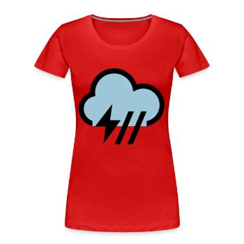Storm, storm cloud icon, icon - Women's Premium Organic T-Shirt - red - Front - Mia (176cm)