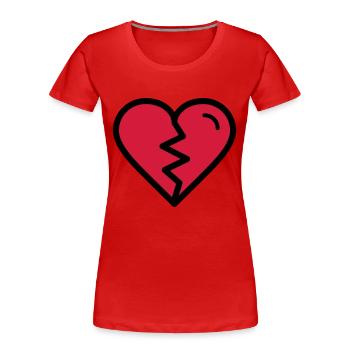 Broken heart, heartache, unhappy in love - Women's Premium Organic T-Shirt - red - Front - Mia (176cm)