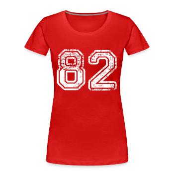 82 - Frauen Premium Bio T-Shirt - Rot - Vorne - Mia (176cm)