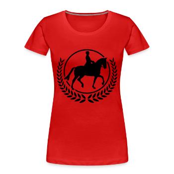 dressur_horse__f1 - Women's Premium Organic T-Shirt - red - Front - Mia (176cm)