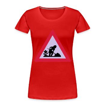 baustelle - Frauen Premium Bio T-Shirt - Rot - Vorne - Mia (176cm)