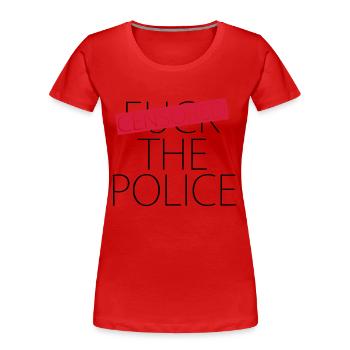 Fuck The Police - Censored - Frauen Premium Bio T-Shirt - Rot - Vorne - Mia (176cm)