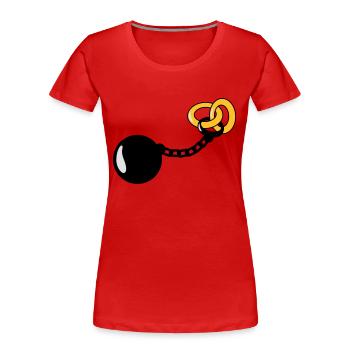 Wedding Rings - Frauen Premium Bio T-Shirt - Rot - Vorne - Mia (176cm)