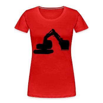 pelleteuse - T-shirt bio Premium Femme - rouge - Devant - Mia (176cm)