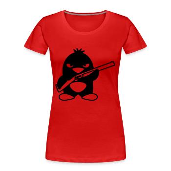 Shotgun Penguin - T-shirt bio Premium Femme - rouge - Devant - Mia (176cm)