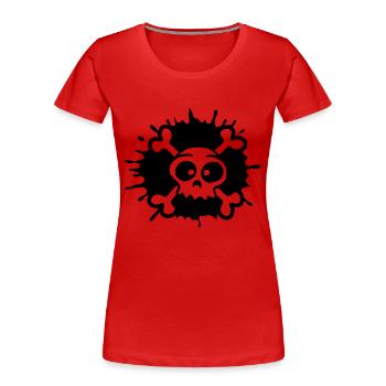 skull fun pirat dead flag humor - Women's Premium Organic T-Shirt - red - Front - Mia (176cm)