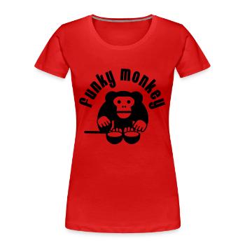 Funky Monkey - Frauen Premium Bio T-Shirt - Rot - Vorne - Mia (176cm)