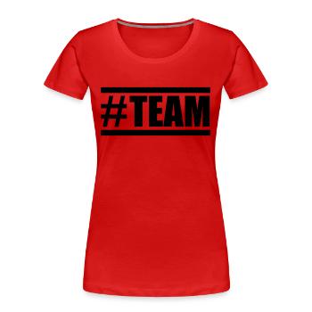 team hashtag - Frauen Premium Bio T-Shirt - Rot - Vorne - Mia (176cm)