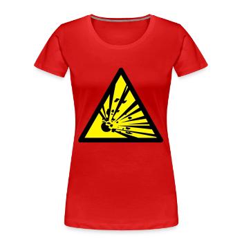 explosion - Frauen Premium Bio T-Shirt - Rot - Vorne - Mia (176cm)