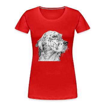 Englisch Englisch Setter - Frauen Premium Bio T-Shirt - Rot - Vorne - Mia (176cm)