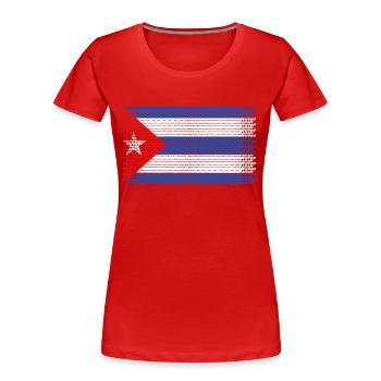 heart love cuba cuban cuban flag cuban style - Women's Premium Organic T-Shirt - red - Front - Mia (176cm)