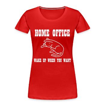 Home Office Work - Frauen Premium Bio T-Shirt - Rot - Vorne - Mia (176cm)