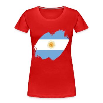 Argentinien Fahne Südamerika Argentinische Flagge - Frauen Premium Bio T-Shirt - Rot - Vorne - Mia (176cm)