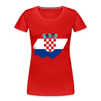 Kroatien Flagge Adria Zagreb Kroatische Fahne - Frauen Premium Bio T-Shirt - Rot - Vorne - Mia (176cm)