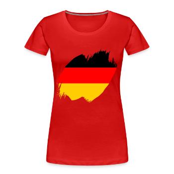 Drapeau allemand Drapeau allemand Utilisé Look Home - T-shirt bio Premium Femme - rouge - Devant - Mia (176cm)