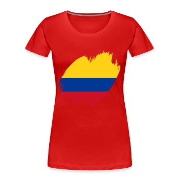 Drapeau de la Colombie Vintage Drapeau colombien - T-shirt bio Premium Femme - rouge - Devant - Mia (176cm)